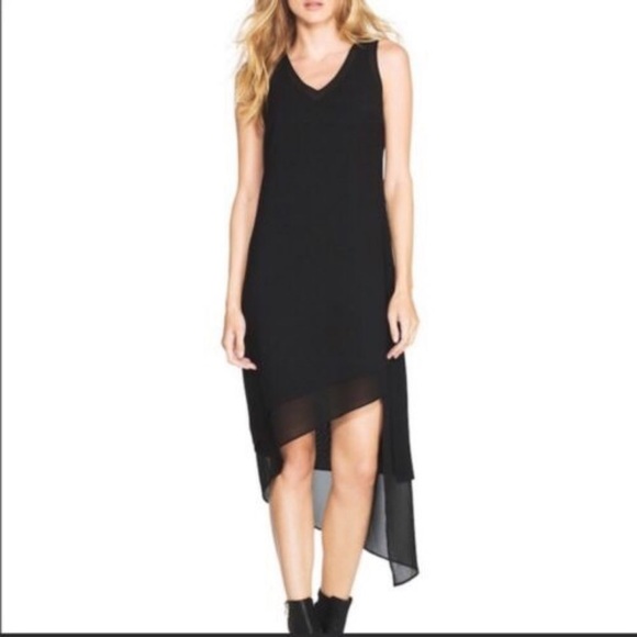 White House Black Market high low black dress Size 6 - Picture 1 of 3
